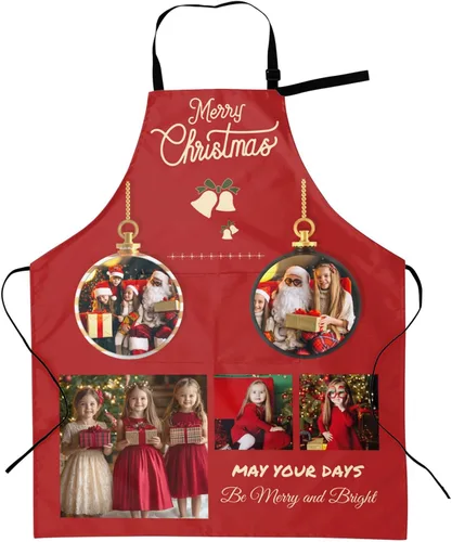 Miniatura 23 de Delantales personalizados con dos bolsillos para mujeres y hombres, delantales personalizados impresos con texto fotográfico para cocinero de cocina