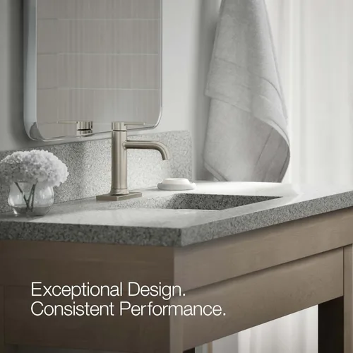 Miniatura 3 de KOHLER K-28126-4K-BN Venza® - Grifo de lavabo de baño con mango único, instalación de 1 orificio con drenaje clicker, 1.0 GPM, níquel cepillado
