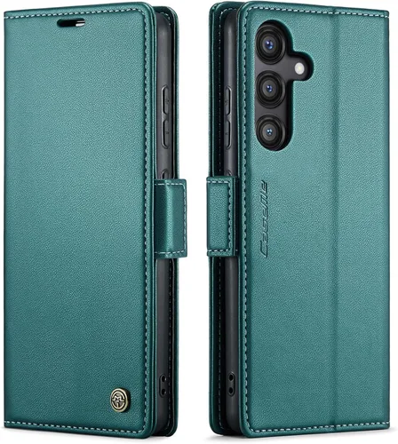 Miniatura 18 de QLTYPRI Funda tipo cartera para Samsung Galaxy S22 Ultra, funda magnética de piel sintética de alta calidad con bloqueo RFID, ranuras para tarjetas