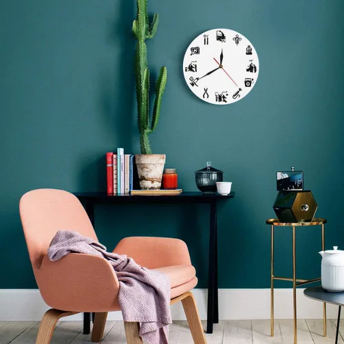 Miniatura 5 de The Geeky Days Moderno reloj de pared silencioso sin tictac clínica dental oficina signo decoración endodoncista reloj reloj dentistas regalo