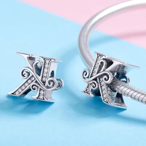 Miniatura 3 de BETTY&SARAH dije de plata esterlina 925 con forma de letra, para pulseras Pandora, letra del alfabeto, joya, regalo para mujer