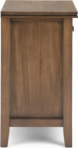 Miniatura 11 de SIMPLIHOME Mesita de noche artesanal de madera maciza de 24 pulgadas de ancho en marrón otoño, mesa auxiliar o auxiliar contemporánea con 1 cajón