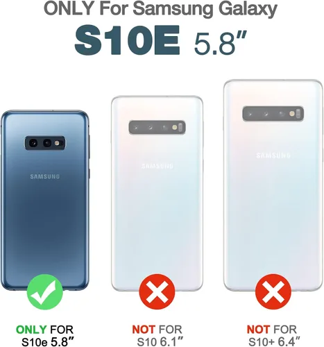 Miniatura 2 de Dexnor Funda para Galaxy S10E con protector de pantalla integrado, transparente, resistente, de cuerpo completo, a prueba de golpes, parte trasera