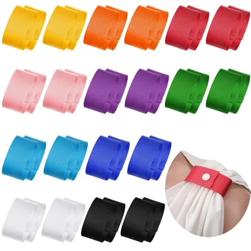 Dingion 20 pares de soportes de manga de sóftbol para mujer, camisetas deportivas, clips con broches de presión, correas de gimnasia y fútbol para