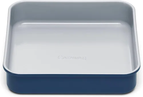 Caraway Sartén cuadrada de cerámica antiadherente de 9 pulgadas, revestimiento de cerámica naturalmente resbaladizo, no tóxico, libre de PTFE ni