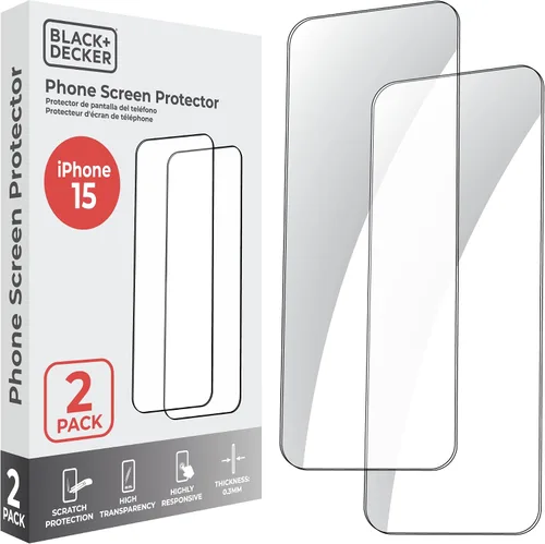 Miniatura 10 de BLACK+DECKER Paquete de 2 protectores de pantalla de vidrio templado para iPhone (privacidad_iPhone 13/13 Pro/14)