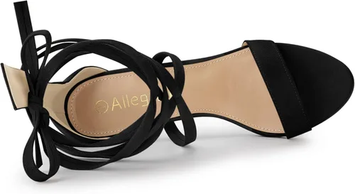 Miniatura 5 de Allegra K Sandalias de tacón de aguja con cordones para mujer