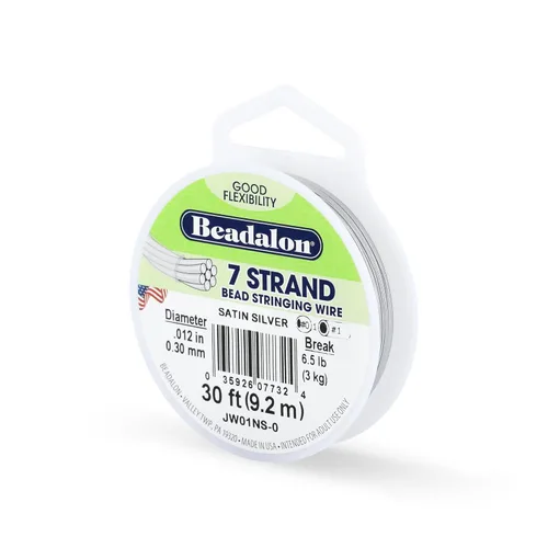 Miniatura 33 de Beadalon Alambre de cuentas de acero inoxidable de 7 hebras, alambre flexible y duradero para hacer joyas, ideal para collares y pulseras, Dorado