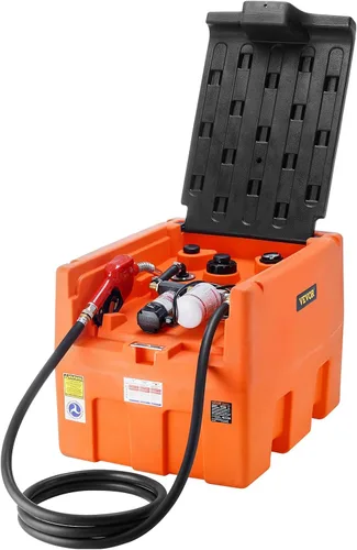 Miniatura 14 de VEVOR Tanque diésel portátil, capacidad de 58 galones y caudal de 10 GPM, tanque de combustible portátil con bomba de transferencia eléctrica de 12