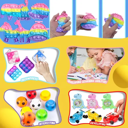 Miniatura 5 de Más de 1000 piezas de recuerdos de fiesta para niños, paquete de juguetes antiestrés, rellenos de calcetines de Navidad, regalo de cumpleaños, caja