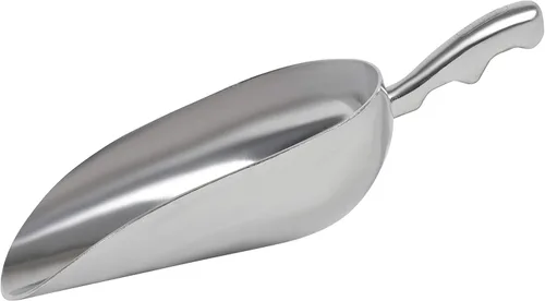Miniatura 8 de Cuchara de aluminio fundido, 5 onzas, fondo redondo, pequeña cuchara de hielo para uso multiusos, con mango de ranura para dedos