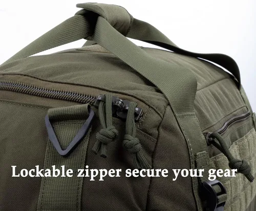Miniatura 8 de Bolsa táctica MOLLE Gear Bag Carry on Travel Duffel Bag Ideal para viajes, caza, campo de tiro, aplicación de la ley, campamento. 35L, Verde oliva