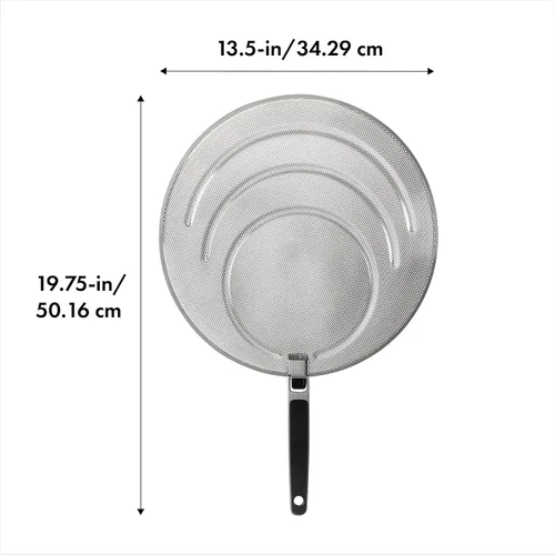 Miniatura 3 de OXO Good Grips Parrilla de acero inoxidable con pantalla antisalpicaduras y asa plegable
