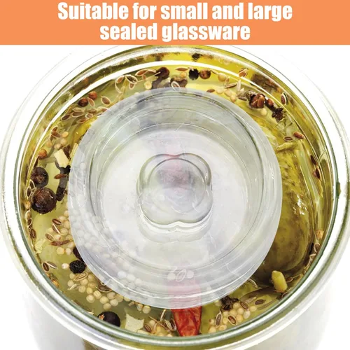 Miniatura 4 de 2 pesos de fermentación de vidrio, tapas de fermentación para frascos Mason de boca ancha, pesas para conservas para chucrut, encurtidos y kimchi