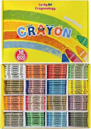Miniatura 8 de Crayones de cera sin envolver, paquete a granel de 450 unidades, preclasificados en 9 colores vibrantes para niños y profesores, seguridad ASTM
