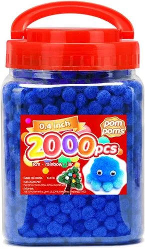 Miniatura 44 de Iooleem Pompones rosados – Tamaño surtido, 1200 piezas con ojos móviles, opciones de purpurina, perfectos para artes y manualidades
