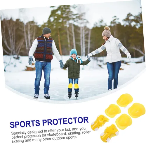 Miniatura 2 de VANZACK Rodilleras para niños y niñas, 6 unidades, equipo de protección deportiva, ciclismo, patinaje, de 4 a 16 años, color amarillo, resistentes