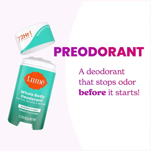 Miniatura 6 de Lume Desodorante para Todo el Cuerpo - Barra de Crema Invisible - Control de Olores de 72 Horas - Sin Aluminio, Sin Bicarbonato de Sodio, Seguro