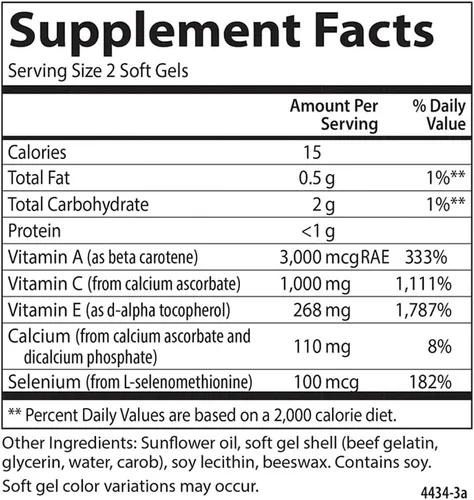 Miniatura 4 de Carlson - ACES, vitaminas A, C, E + selenio, salud celular y apoyo inmunológico, antioxidante, 300 cápsulas blandas