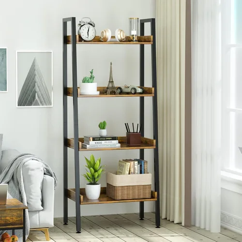 ASTARTH Estantería de 4 niveles con estante abierto para almacenamiento, estante de escalera y estanterías para dormitorio, sala de estar, cocina,