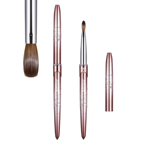Miniatura 17 de Pincel para uñas acrílicas tamaño 16, pinceles de arte de uñas 100% puro Kolinsky de KEMEISI con mango resistente, forma ovalada, herramientas