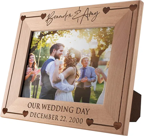 Miniatura 10 de Regalos para el día de San Valentín para ella, marco de fotos de boda personalizado de 4 x 6 pulgadas, Home is Where You are, regalos románticos