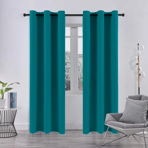 Miniatura 53 de Pickluc Cortinas Opacas Azul Marino para Sala de Estar, Cortinas Bloqueadoras de Luz con Ojales, Aislamiento Térmico, Reducción de Ruido, 52 Azul