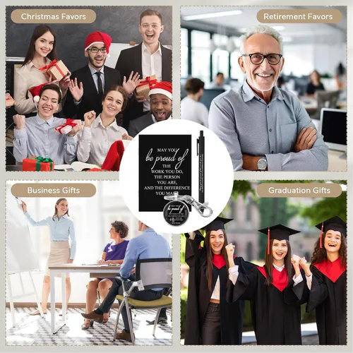 Miniatura 6 de Chuangdi 20 juegos de regalo de agradecimiento a los empleados, graduación a granel, inspirador, regalo de agradecimiento, mini bloc de notas