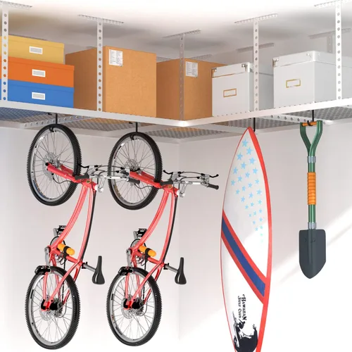 Miniatura 2 de bussdis Ganchos gruesos para bicicleta para portaequipajes de techo: Gancho de almacenamiento superior resistente para bicicleta, soporta 50 libras