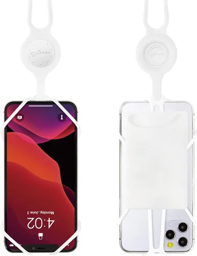 Miniatura 10 de Cordón para llevar teléfono celular + soporte de cuello 2 y protector de teléfono 2 Negro