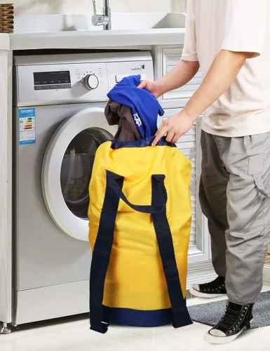 Miniatura 7 de Dalykate - Mochila para lavandería y ropa sucia con correas para el hombro Amarillo