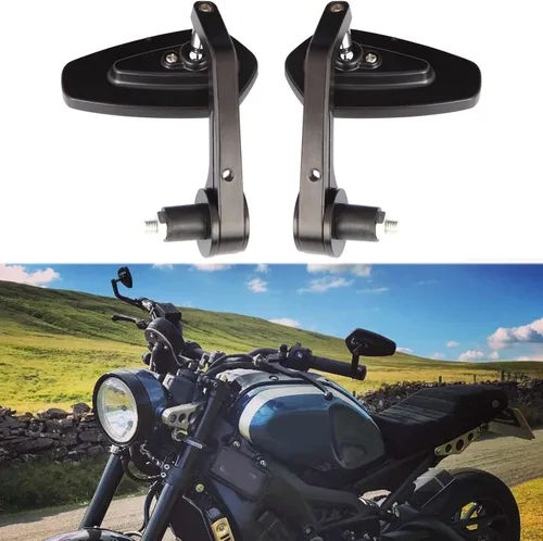 Miniatura 2 de Espejos universales negros para motocicleta, espejos laterales de barra compatibles con Honda, Scooter, Suzuki, Yamaha, Kawasaki, Victory, Harley