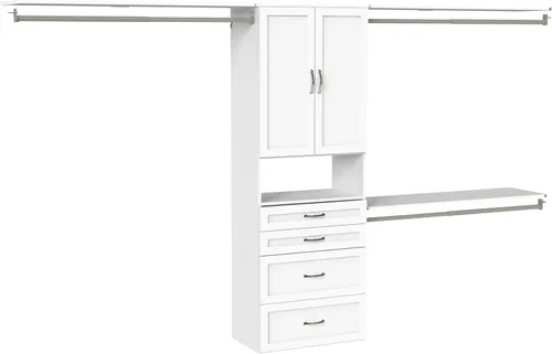 Miniatura 11 de ClosetMaid SuiteSymphony - Kit de armario colgante incluye (1) torre, (3) varillas para armario y (6) estantes, color blanco