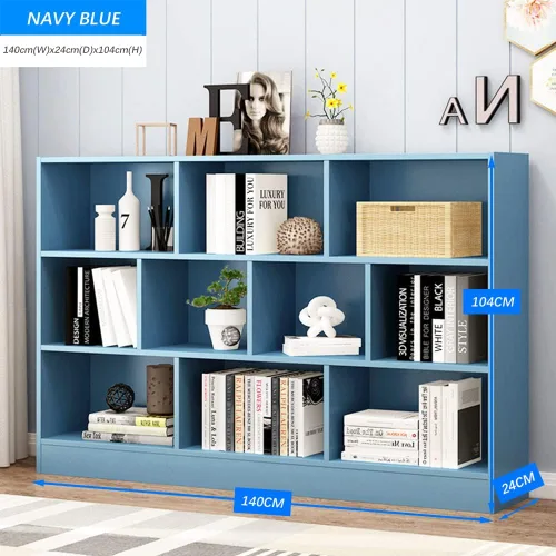 Miniatura 2 de IOTXY Estantería Baja con Estante Abierto - Gabinete Organizador de Exhibición de Pie de Madera de 3 Niveles con Base, Estantería Horizontal Corta