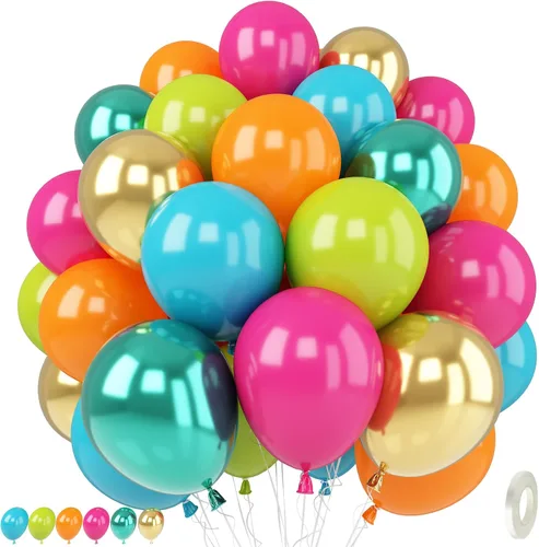 Miniatura 11 de Globos de látex blanco dorado rosa claro, 35 piezas