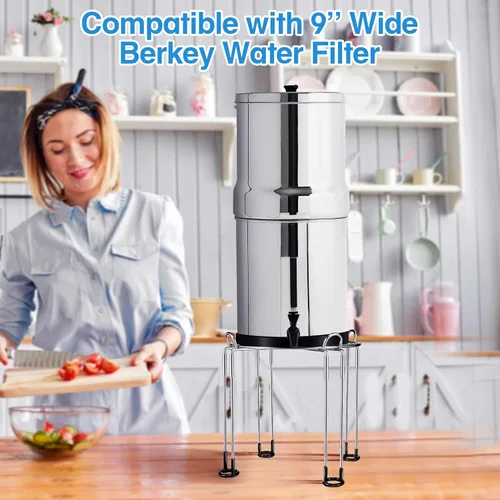 Miniatura 3 de Dreyoo Soporte de filtro de agua de 8 pulgadas de alto por 9 pulgadas de ancho compatible con el sistema de filtro de agua Berkey, soporte de acero