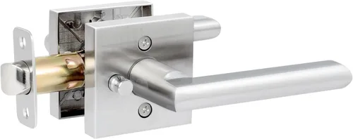 Miniatura 16 de Manija de puerta de entrada HOSOM con cerradura y llave, área comercial y residencial, palanca de puerta de entrada moderna para exterior, cerradura
