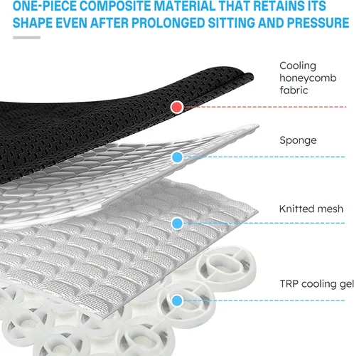 Miniatura 3 de Cojín de asiento de gel refrescante, diseño de panal transpirable que absorbe los puntos de presión, para silla de oficina, asiento de automóvil