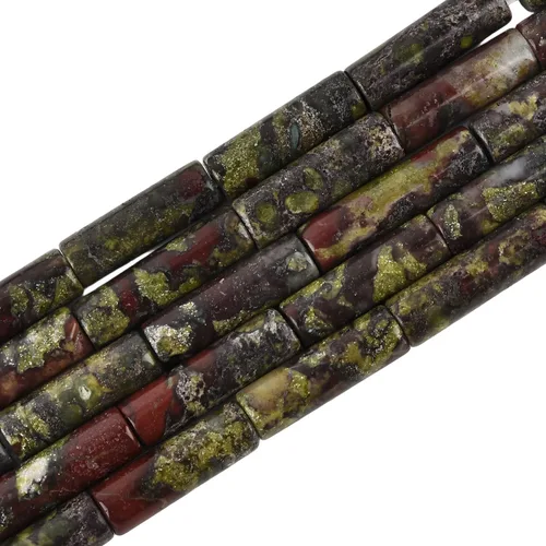 Miniatura 20 de HAAMIIQII Cuentas de tubo de amazonita natural de 0.512 x 0.157 in, cuentas sueltas de piedra cilíndrica para fabricación de joyas, 15 pulgadas
