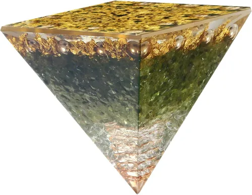 Miniatura 3 de Rockcloud Olivine - Generador de energía de piedra pirámide de orgón de alambre de cobre para meditación, equilibrio de reiki