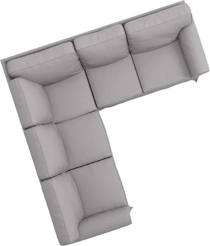 Miniatura 5 de Funda de repuesto para sofá Ektorp 2 2 de algodón compatible con IKEA Ektorp esquinero o seccional (gris denso más claro)