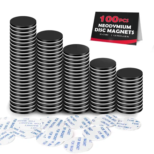 Miniatura 10 de LOVIMAG Super Strong Neodymium Disc Magnets with Epoxy Coating, Powerful Permanent Rare Earth Magnets 1.26 inch x 1/8 inch, Pack of 6 Negro