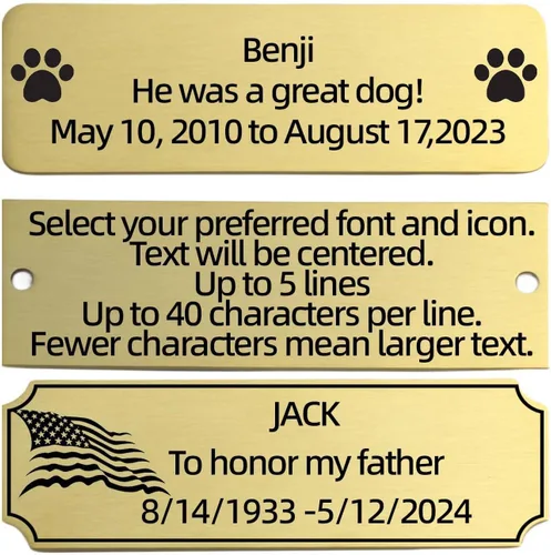 Miniatura 8 de Placa de identificación de metal grabada personalizada, placa de nombre personalizada, placas de grabado láser personalizadas de metal cepillado