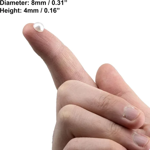 Miniatura 3 de 2000 piezas de perlas de 0.315 pulgadas para manualidades, perlas blancas de espalda plana, cabujón medio redondo, perlas de imitación de perlas