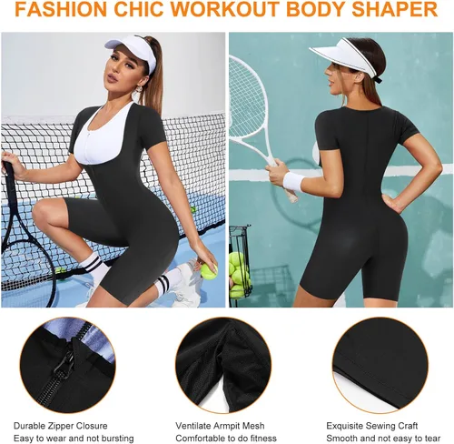 Miniatura 5 de URSEXYLY Traje de sauna para mujer, chaleco de sudor, entrenador de cintura, 3 en 1, adelgazante, moldeador de cuerpo completo, parte superior