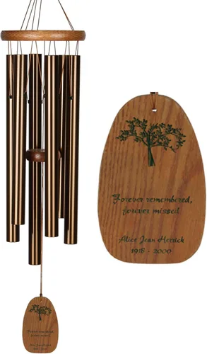 Campanillas de viento Woodstock personalizadas Amazing Grace conmemorativas para exteriores de 24'' de bronce medio, campanilla de viento de