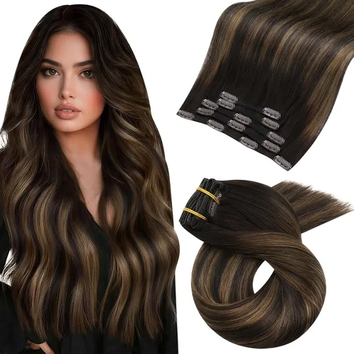 Miniatura 96 de Moresoo Extensiones de cabello humano Remy con clip, color rubio platino, extensiones de cabello humano real de doble trama, color rubio #60, 18