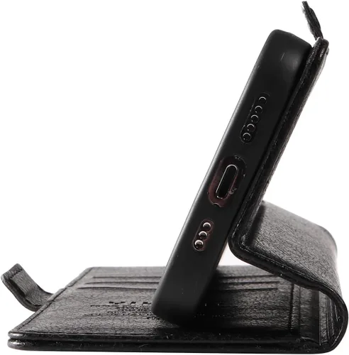 Miniatura 5 de Funda compatible con Redmi A1 4G, compatible con Redmi A1 4G Flip Stand Wallet PU Cuero Ranura para Tarjeta Cierre Magnético Funda Teléfono Negro