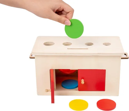 Miniatura 4 de Adena Montessori Kit de juego 4 en 1 para bebés y niños pequeños, de 6 a 12 meses a 3 años, incluye caja de monedas, cilindro, caja de zanahoria