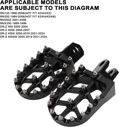 Miniatura 2 de JFG RACING Reposapiés de bicicleta de tierra, reposapiés CNC para DRZ400S 00-19 21-22/DRZ400SM 05-19 21-22/DRZ400E 00-07/DRZ400 00-04/RM125 RM250